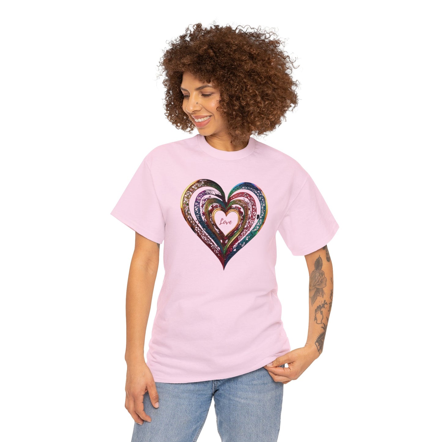 Love Heart Unisex Heavy Cotton T-Shirt