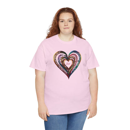 Love Heart Unisex Heavy Cotton T-Shirt