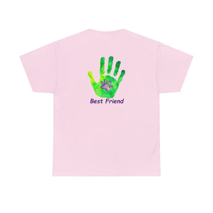 Paw front, Hand and paw back - Unisex Heavy Cotton Tee