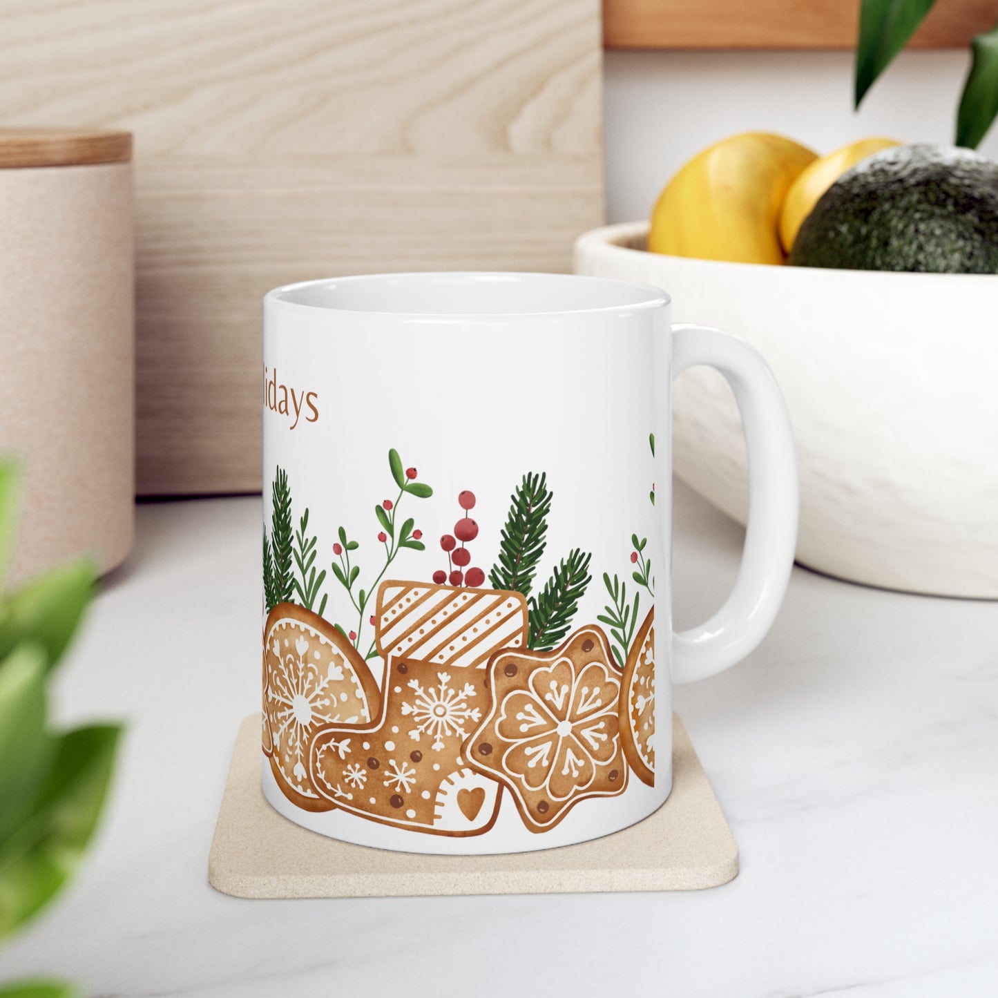 Happy Holidays, Ceramic Mug 11oz