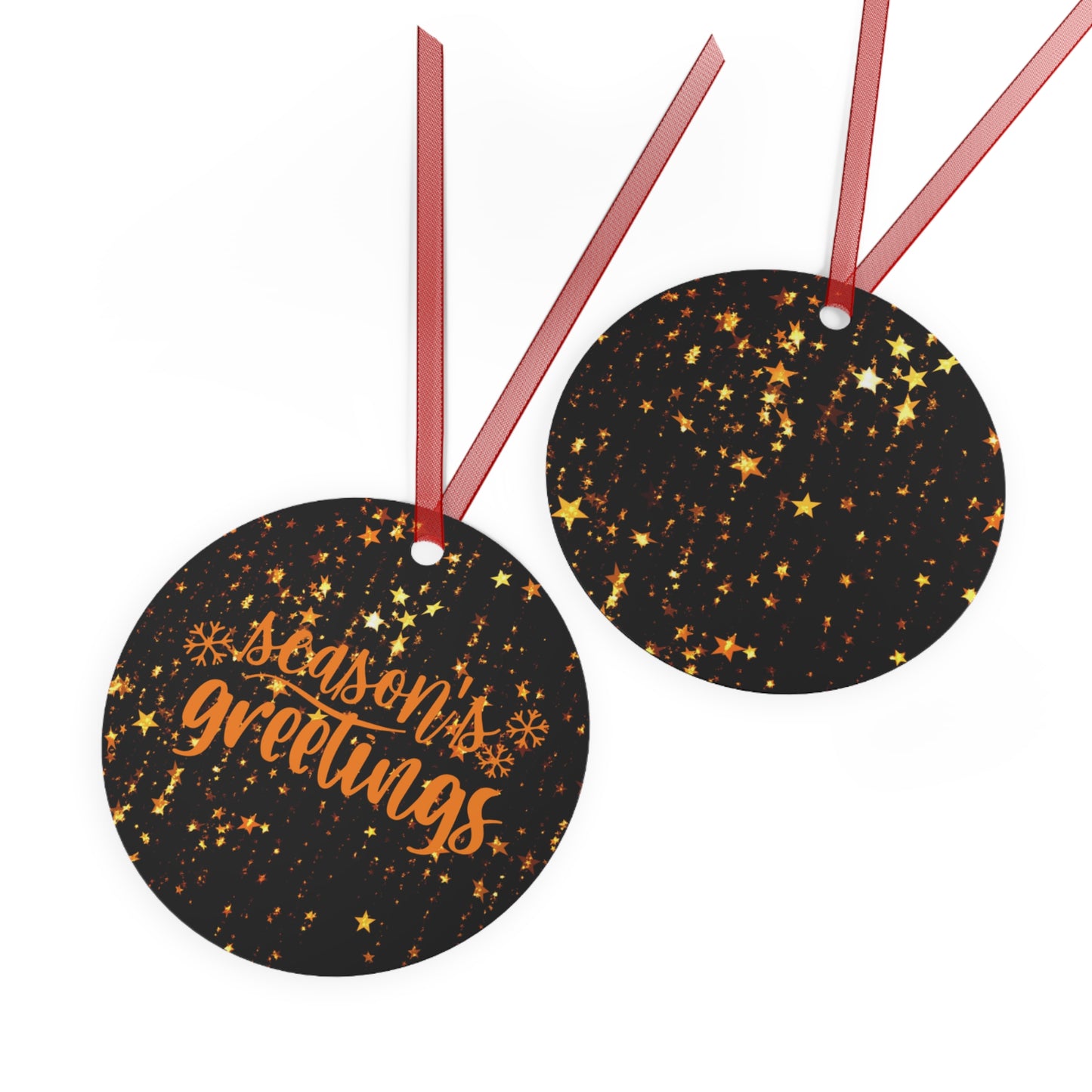 Season's Greetings Metal Ornaments