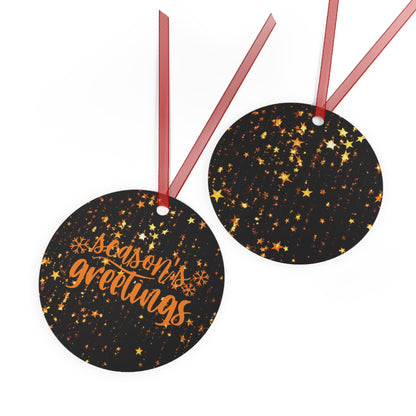 Season's Greetings Metal Ornaments
