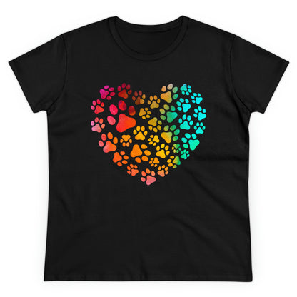 Heart Paws, Women's Midweight Cotton Tee