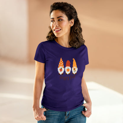 Happy Fall Gnomes - Women's Midweight Cotton Tee