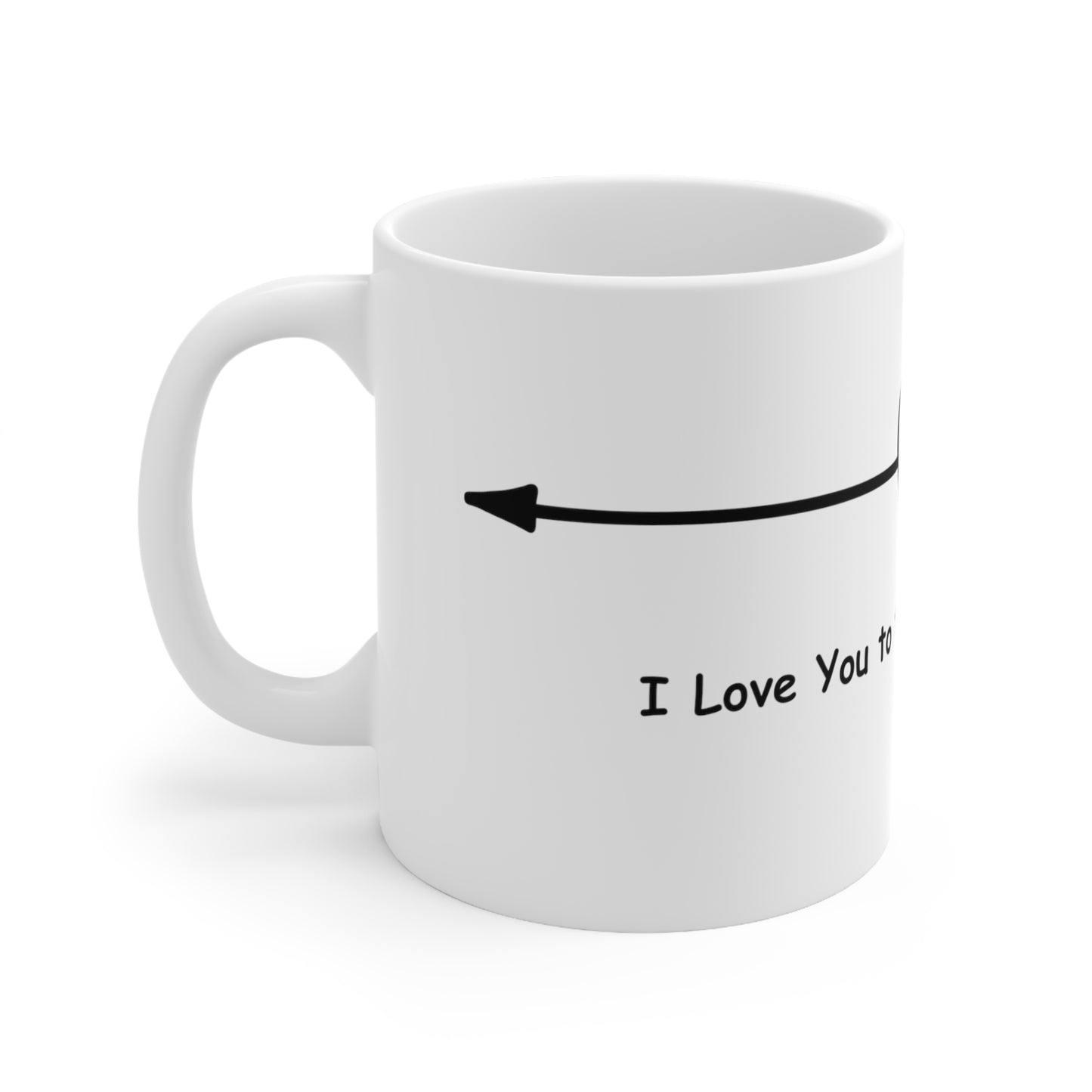 I love you to the moon and back, heart arrow - Ceramic Mug 11oz