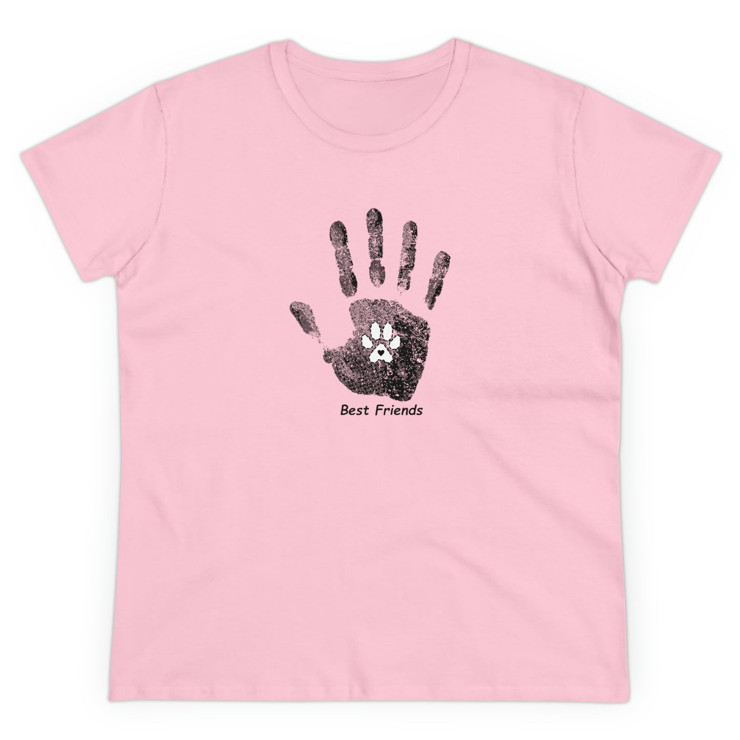 Best Friend, hand and paw - Women's Midweight Cotton Tee