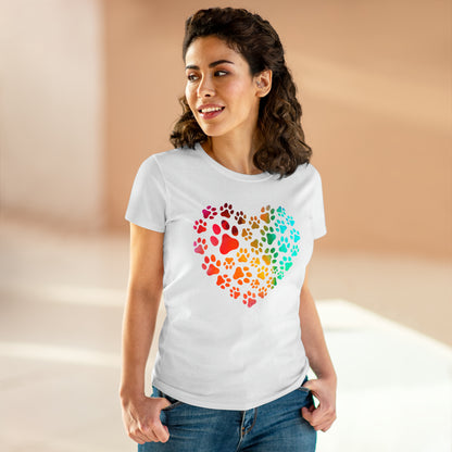 Heart Paws, Women's Midweight Cotton Tee