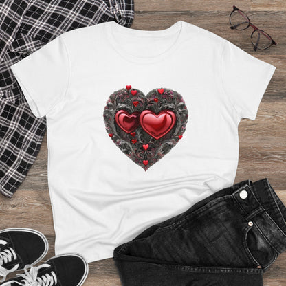 Two Hearts Women's Midweight Cotton T-Shirt