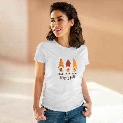 Happy Fall Gnomes - Women's Midweight Cotton Tee