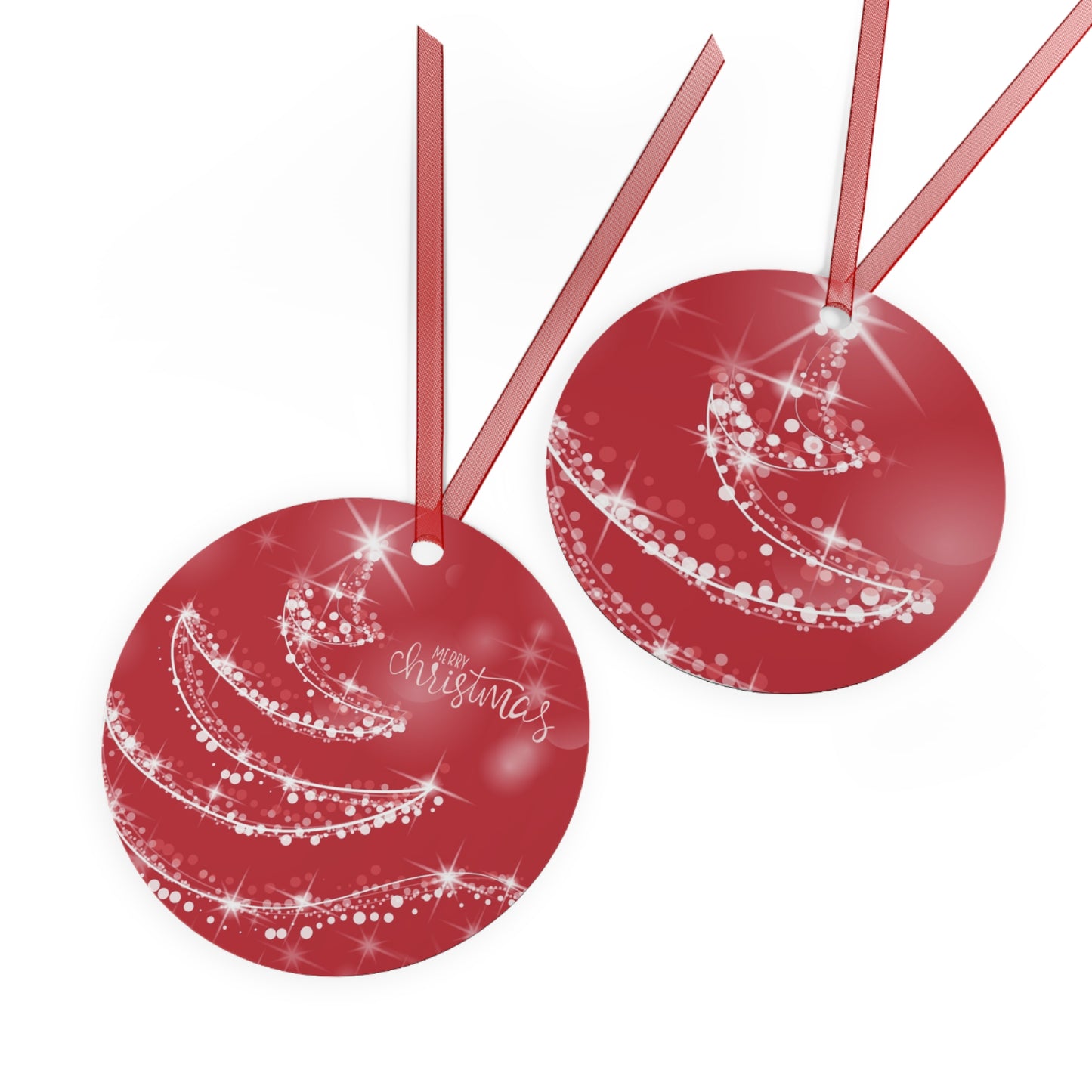 Red Christmas Metal Ornament