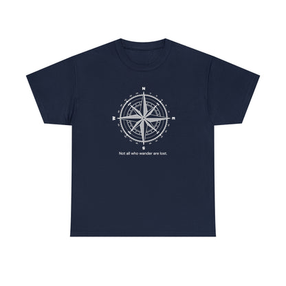 Compass, Not all who wander, Unisex Heavy Cotton Tee