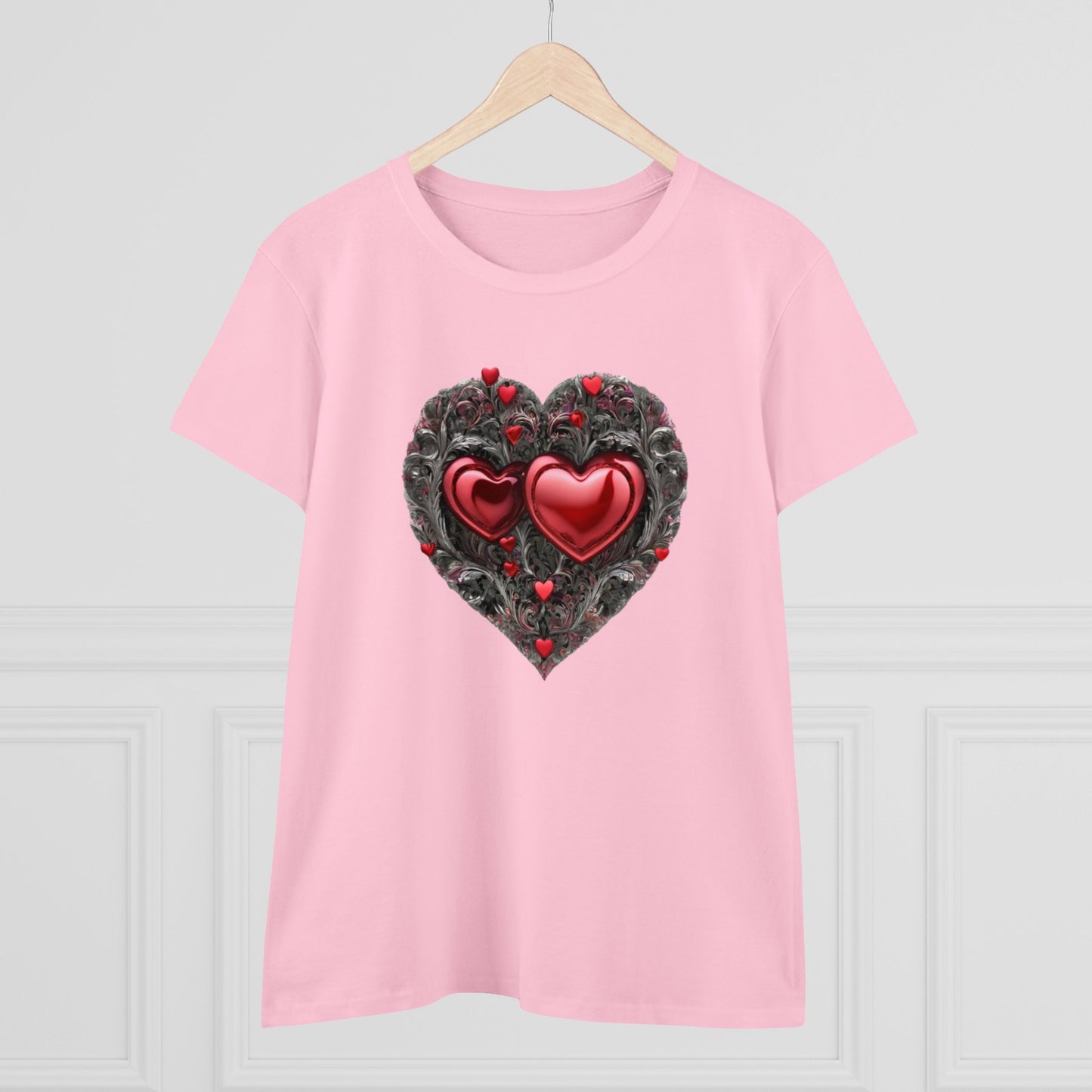 Two Hearts Women's Midweight Cotton T-Shirt