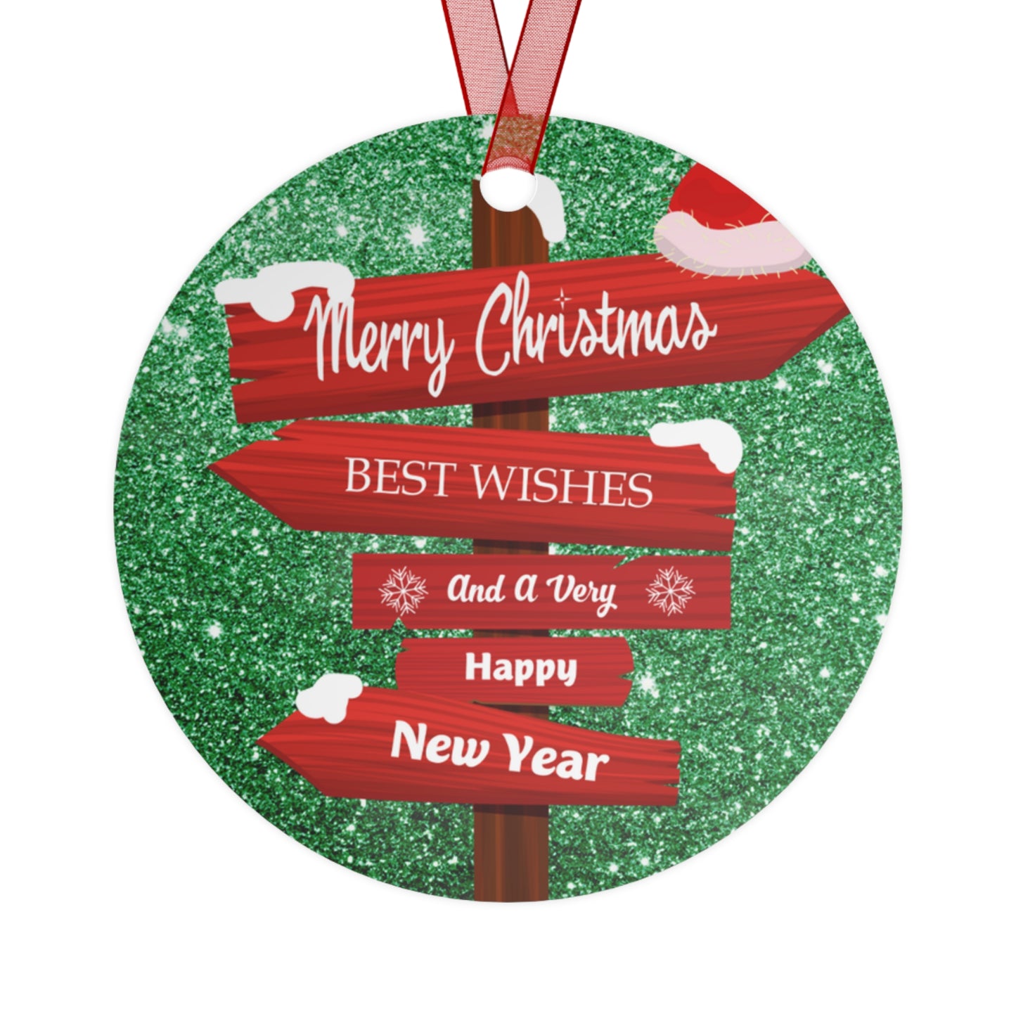 Gnome Merry Christmas Metal Ornaments