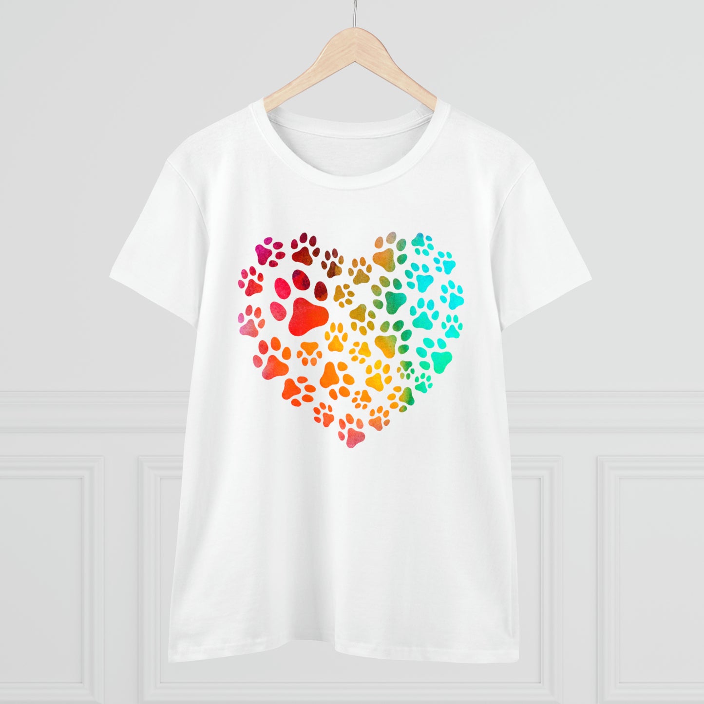 Heart Paws, Women's Midweight Cotton Tee