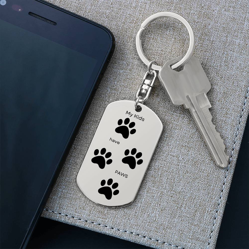 My Kids Have Paws, Dog Tag Keychain