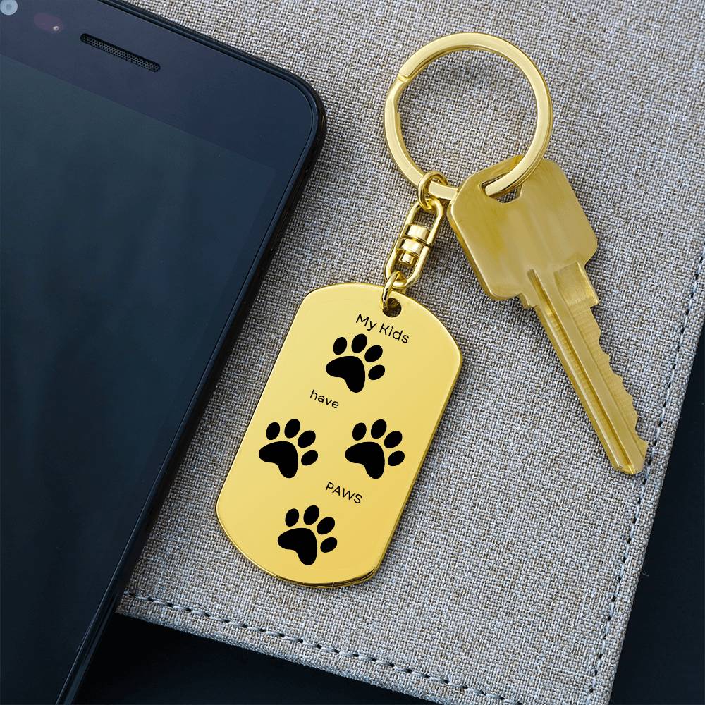 My Kids Have Paws, Dog Tag Keychain