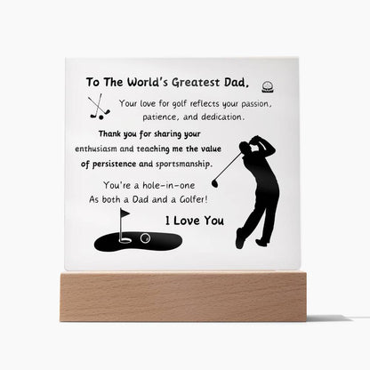 Acrylic Plaque with Optional LED Nightlight - Gift Dad