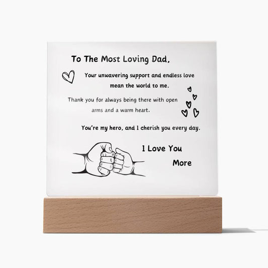 Acrylic Plaque with Optional LED Nightlight - Gift Dad