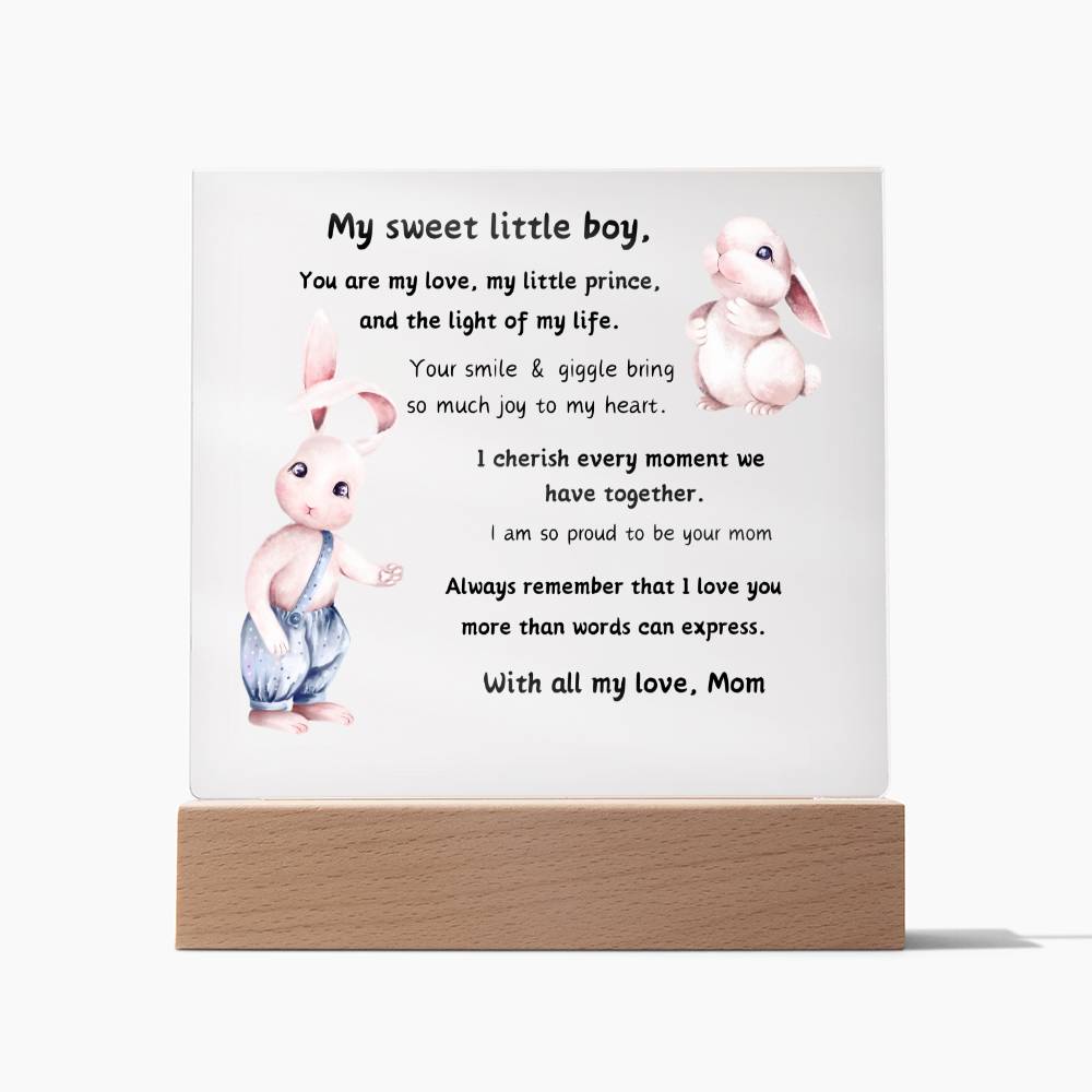 Acrylic Plaque with Optional LED Nightlight - Little Boy