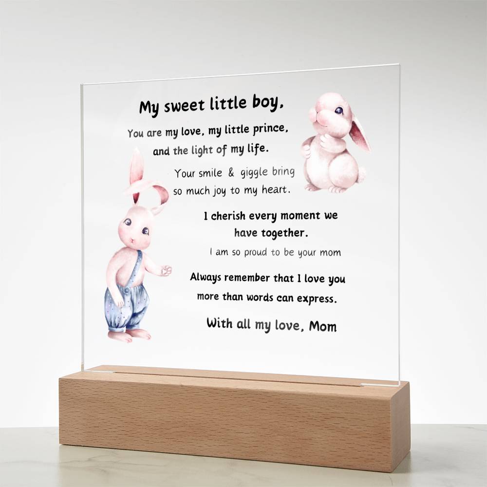 Acrylic Plaque with Optional LED Nightlight - Little Boy