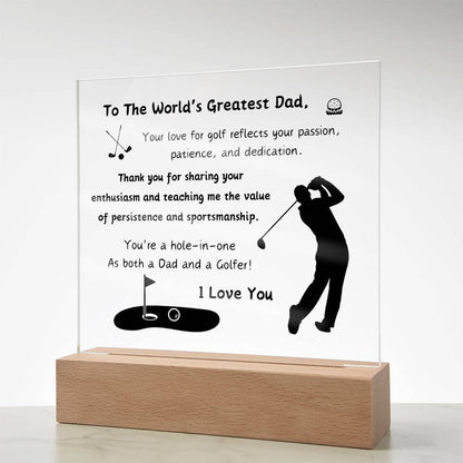 Acrylic Plaque with Optional LED Nightlight - Gift Dad