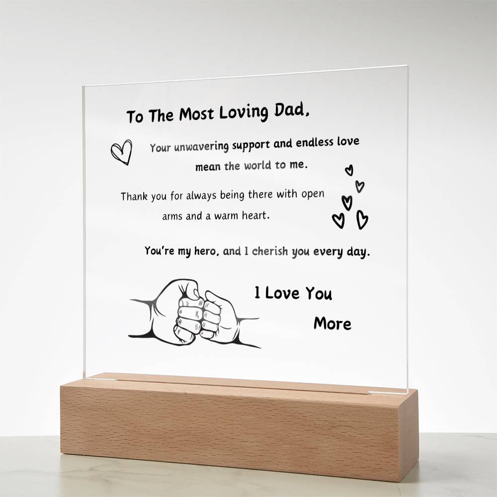 Acrylic Plaque with Optional LED Nightlight - Gift Dad