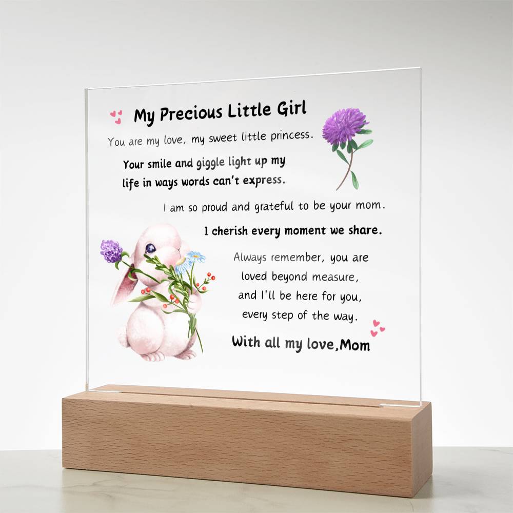 Acrylic Plaque with Optional LED Nightlight - Little Girl