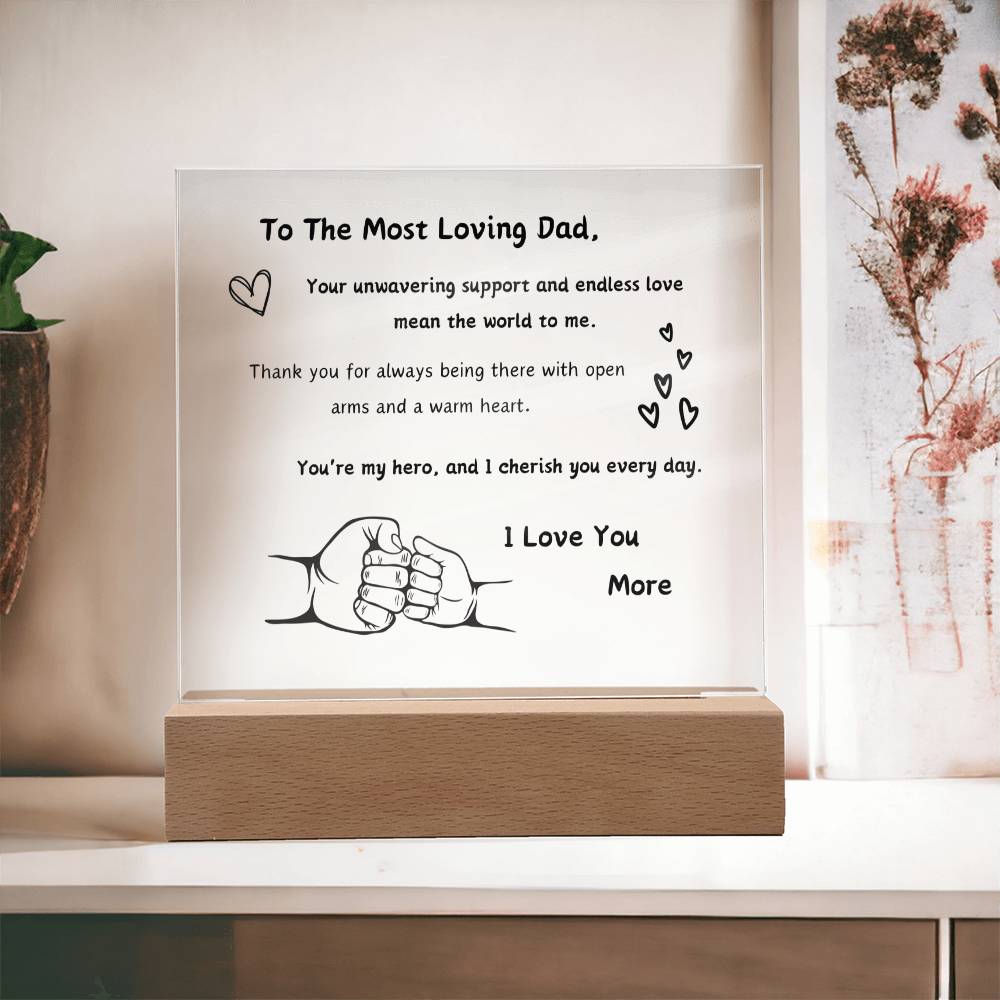 Acrylic Plaque with Optional LED Nightlight - Gift Dad