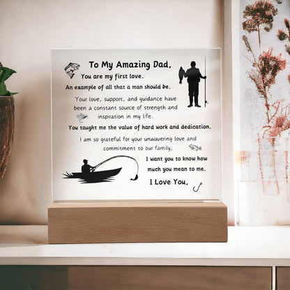 Acrylic Plaque with Optional LED Nightlight - Gift Dad