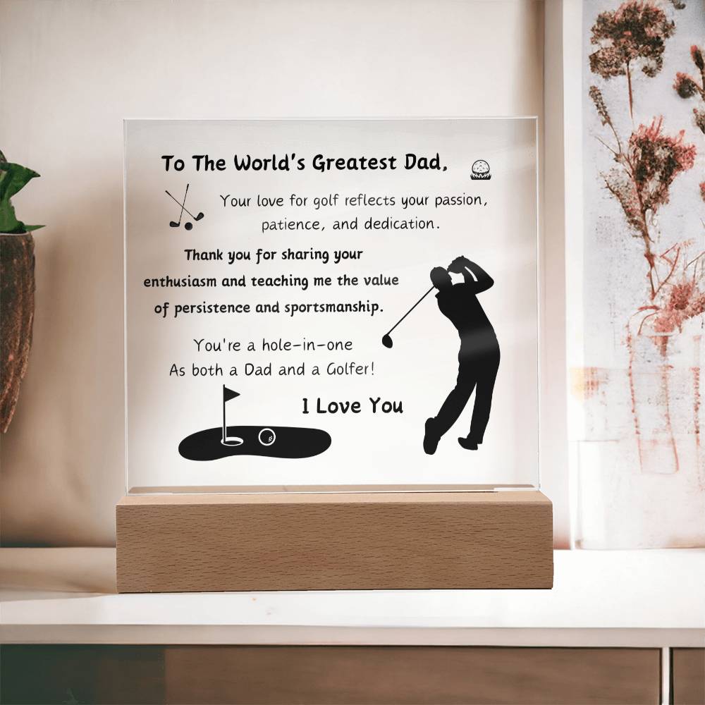 Acrylic Plaque with Optional LED Nightlight - Gift Dad