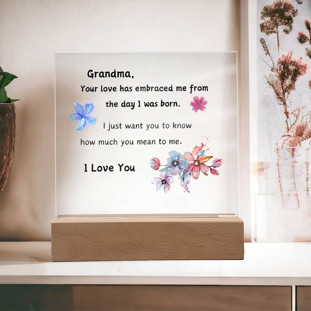 Acrylic Plaque with Optional LED Nightlight - Gift Grandma