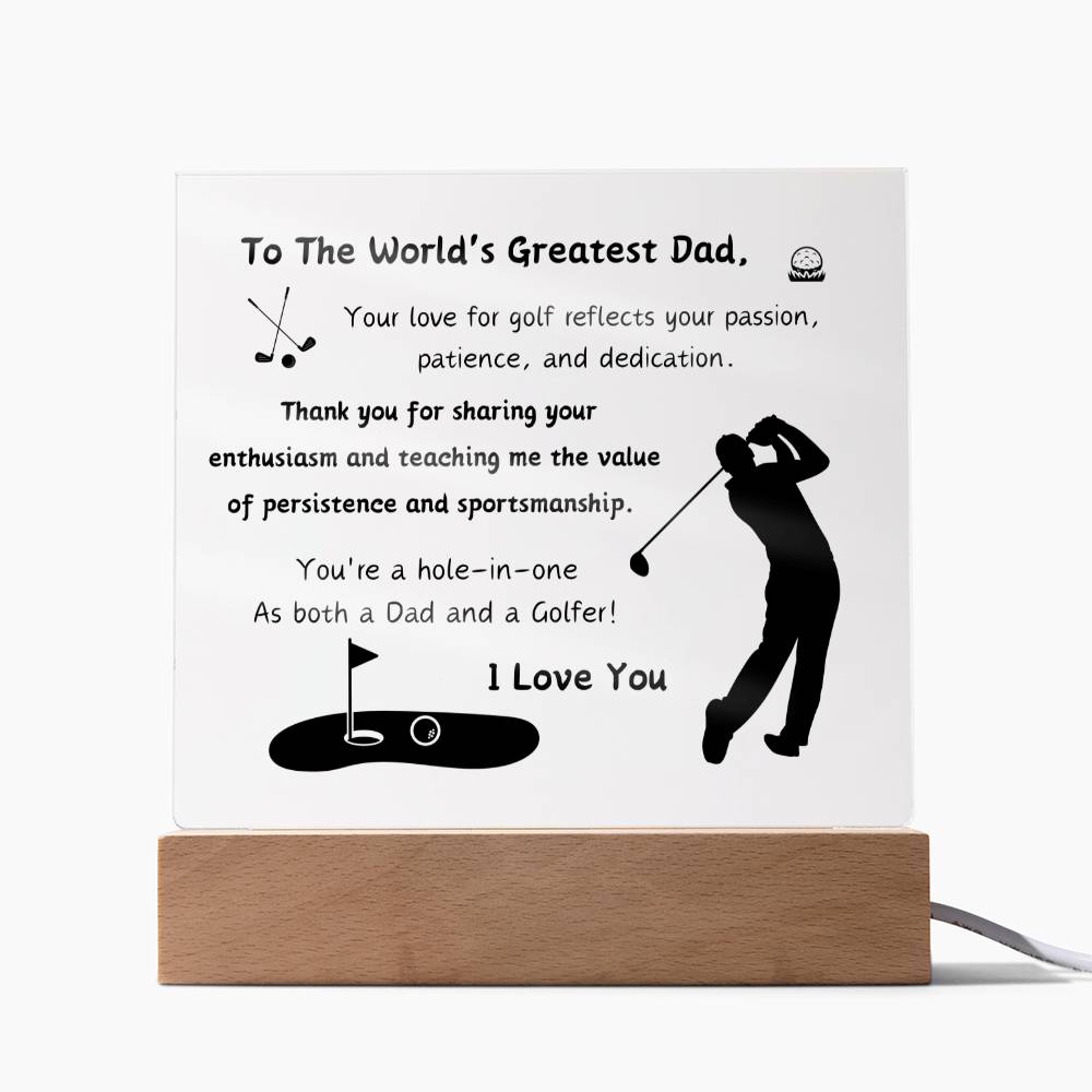 Acrylic Plaque with Optional LED Nightlight - Gift Dad