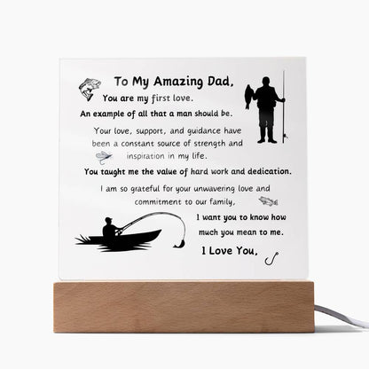 Acrylic Plaque with Optional LED Nightlight - Gift Dad