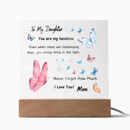 Acrylic Plaque option for LED Base - Gift for Daughter from Mom