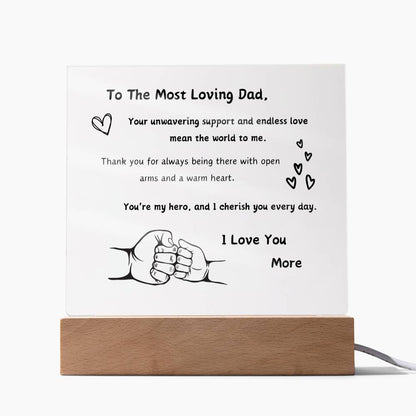 Acrylic Plaque with Optional LED Nightlight - Gift Dad