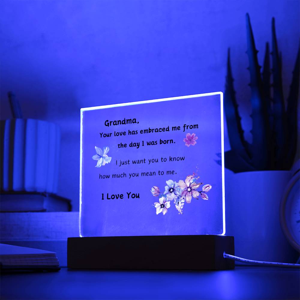 Acrylic Plaque with Optional LED Nightlight - Gift Grandma