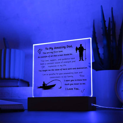 Acrylic Plaque with Optional LED Nightlight - Gift Dad