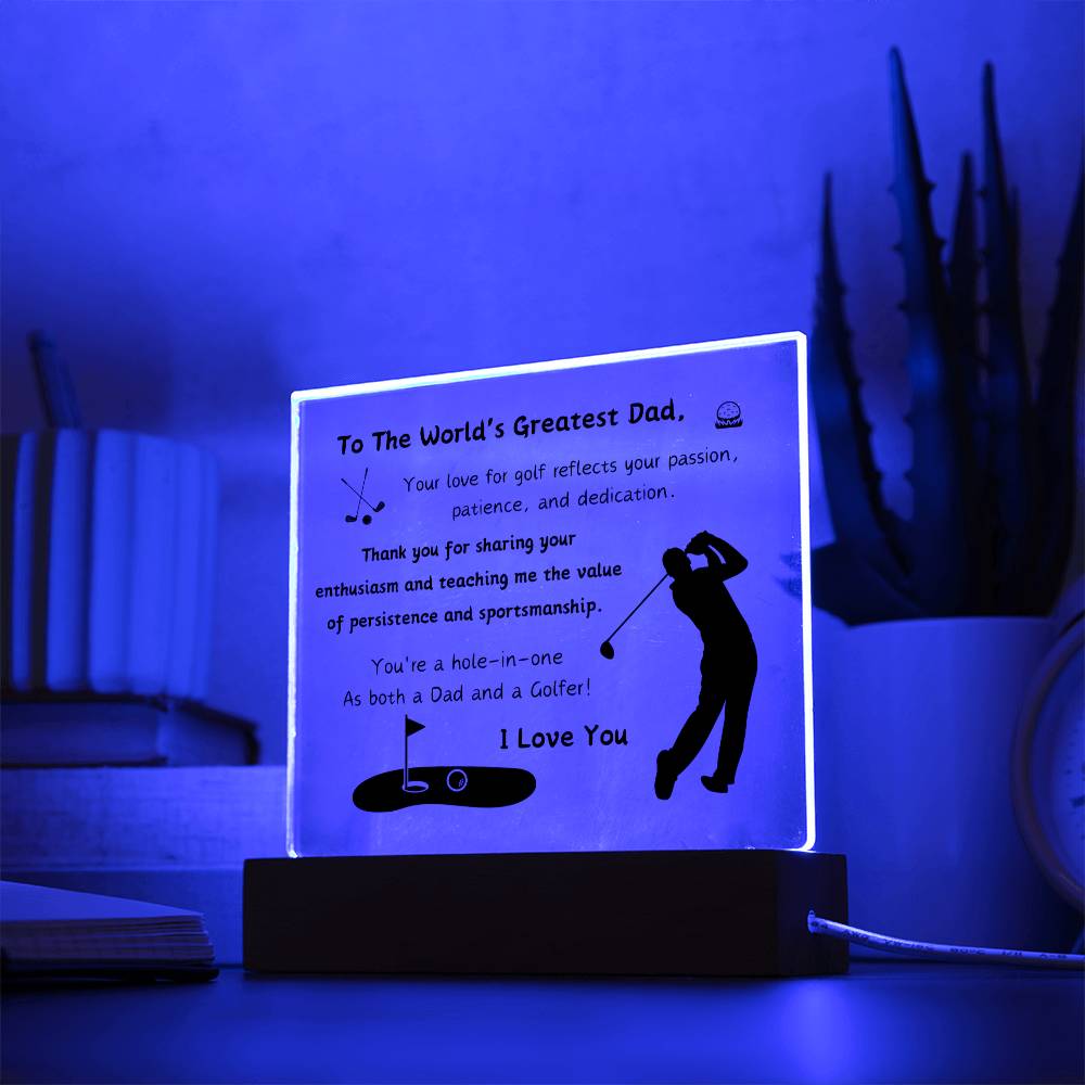 Acrylic Plaque with Optional LED Nightlight - Gift Dad