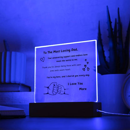 Acrylic Plaque with Optional LED Nightlight - Gift Dad