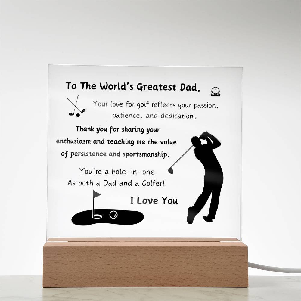 Acrylic Plaque with Optional LED Nightlight - Gift Dad