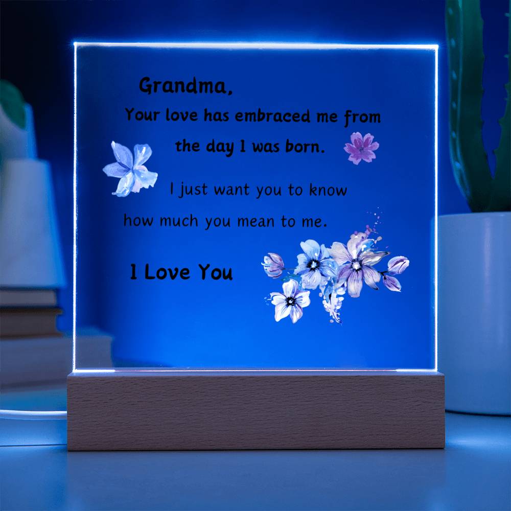 Acrylic Plaque with Optional LED Nightlight - Gift Grandma