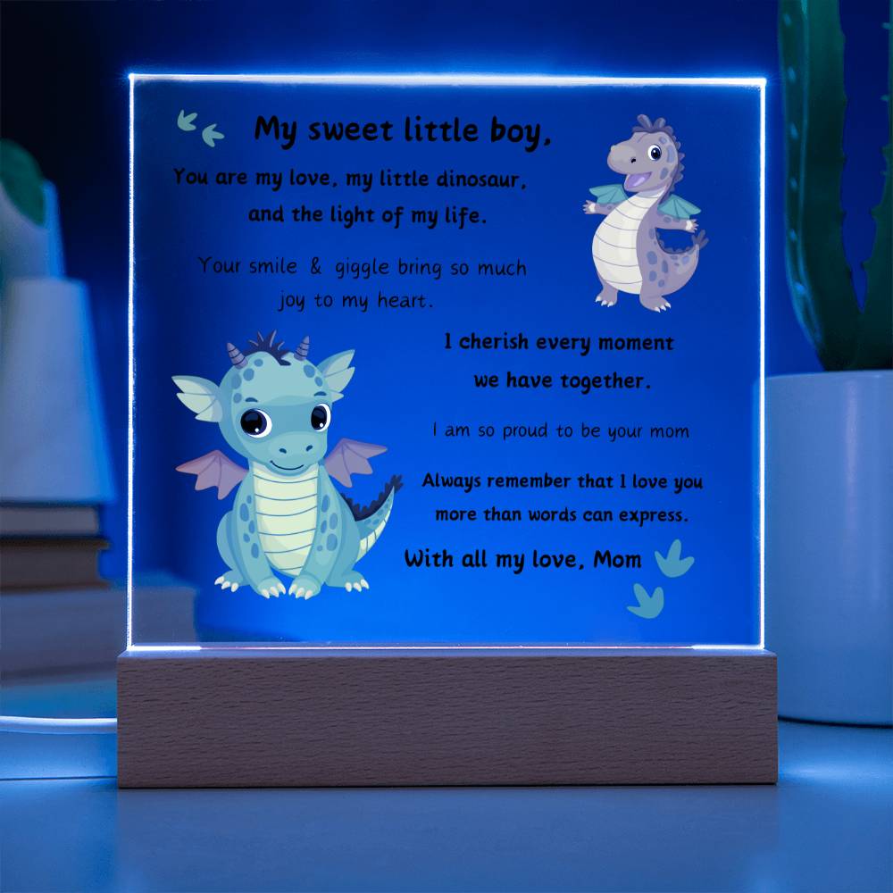 Acrylic Plaque with Optional LED Nightlight - Little Boy