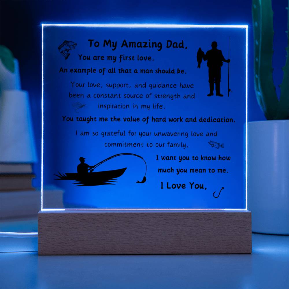 Acrylic Plaque with Optional LED Nightlight - Gift Dad