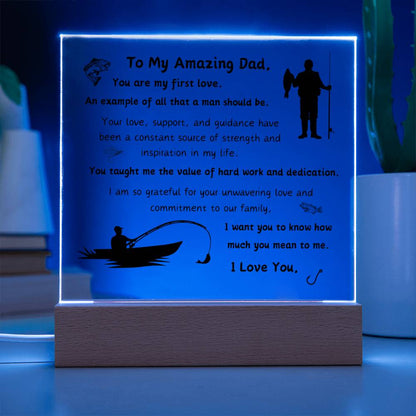 Acrylic Plaque with Optional LED Nightlight - Gift Dad