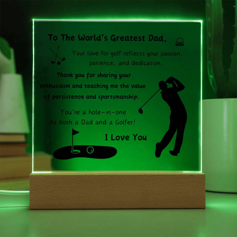 Acrylic Plaque with Optional LED Nightlight - Gift Dad