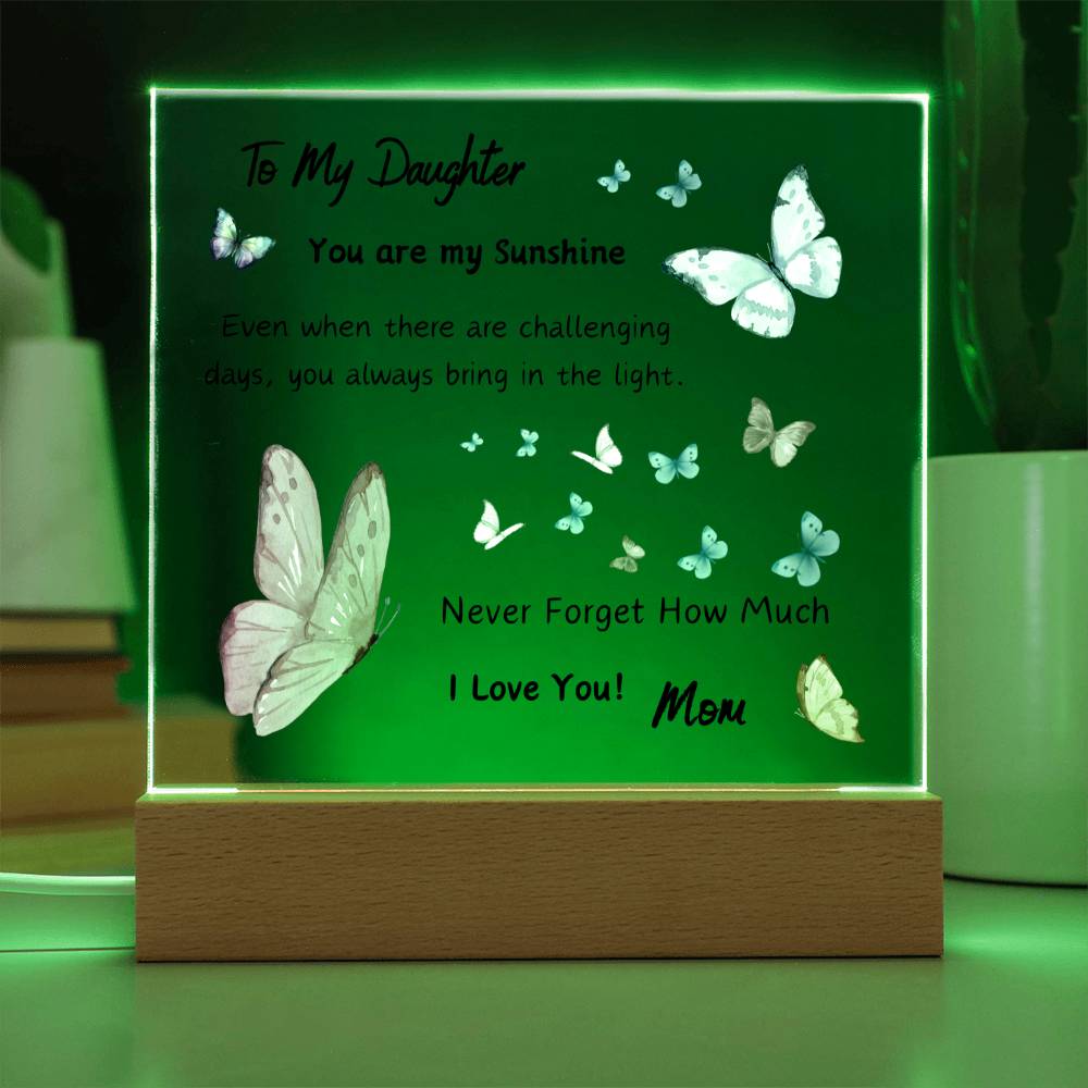 Acrylic Plaque option for LED Base - Gift for Daughter from Mom