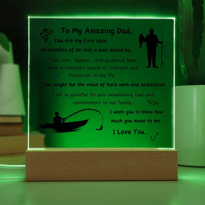 Acrylic Plaque with Optional LED Nightlight - Gift Dad