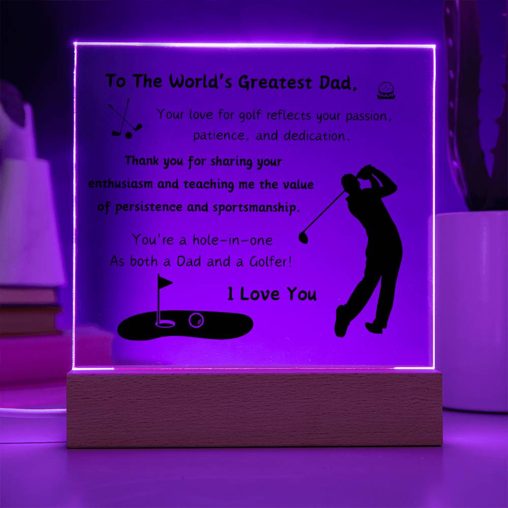 Acrylic Plaque with Optional LED Nightlight - Gift Dad