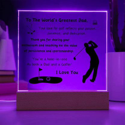 Acrylic Plaque with Optional LED Nightlight - Gift Dad