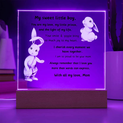 Acrylic Plaque with Optional LED Nightlight - Little Boy